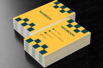 Żółto-granatowa szachownica, Transport, Taxi - Wizytówki Netprint