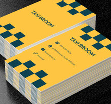 Żółto-granatowa szachownica, Transport, Taxi - Wizytówki Netprint