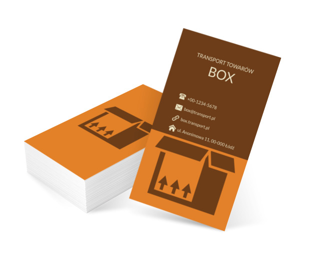 Brązowe pudło, Transport, Transport Towarów - Wizytówki Netprint szablony online