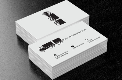 Czarna długa ciężarówka, Transport, Transport Towarów - Wizytówki Netprint