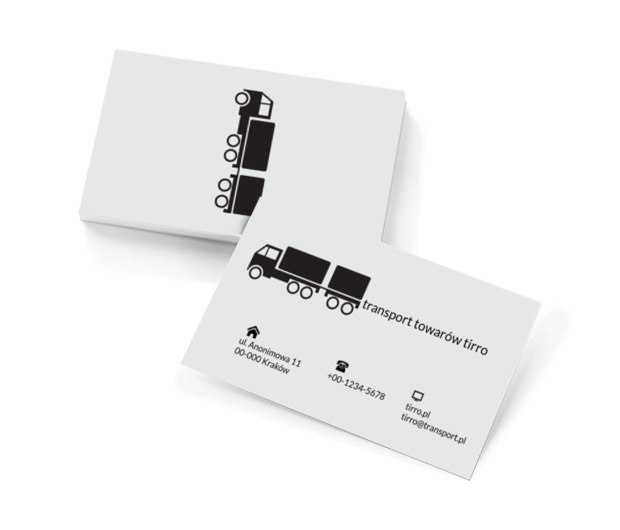 Czarna długa ciężarówka, Transport, Transport Towarów - Wizytówki Netprint szablony online