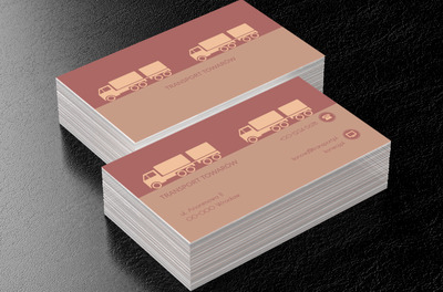 Dwie długie ciężarówki, Transport, Transport Towarów - Wizytówki Netprint