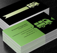 Zielona furgonetka, Transport, Transport Towarów - Wizytówki Netprint