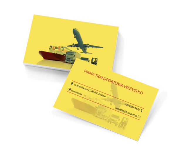 Flota transportu, Transport, Transport Towarów - Wizytówki Netprint szablony online