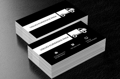 Biała duża ciężarówka, Transport, Usługi kurierskie - Wizytówki Netprint