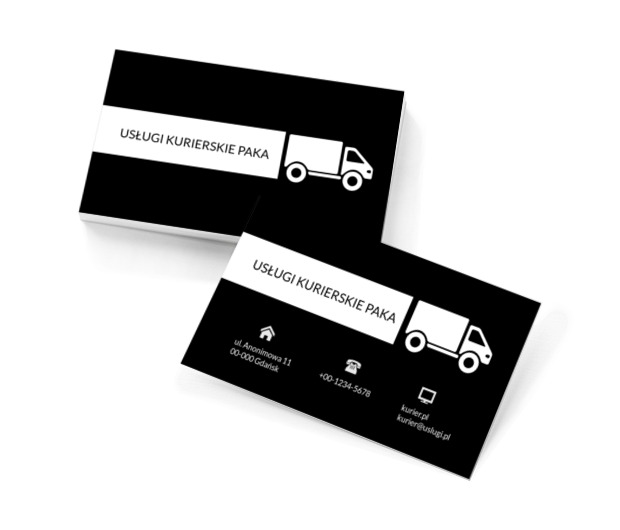 Biała duża ciężarówka, Transport, Usługi kurierskie - Wizytówki Netprint szablony online