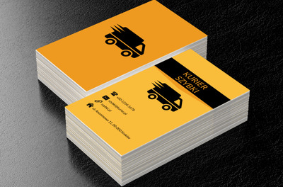 Pędzący czarny samochód, Transport, Usługi kurierskie - Wizytówki Netprint