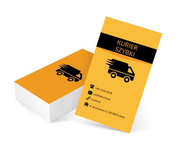 Pędzący czarny samochód, Transport, Usługi kurierskie - Wizytówki Netprint szablony online