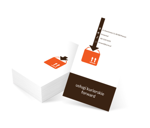 Pomarańczowa przesyłka, Transport, Usługi kurierskie - Wizytówki Netprint szablony online