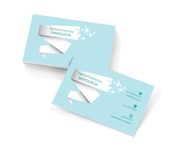 Lecące samoloty, Turystyka, Agencja turystyczna - Wizytówki Netprint szablony online