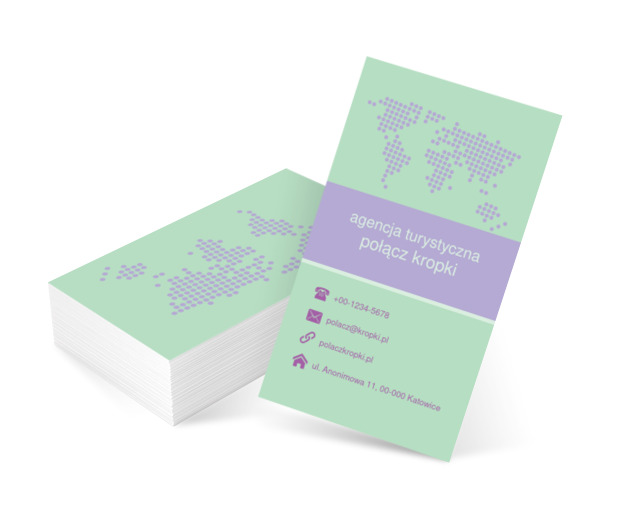 Wykropkowana mapa, Turystyka, Agencja turystyczna - Wizytówki Netprint szablony online