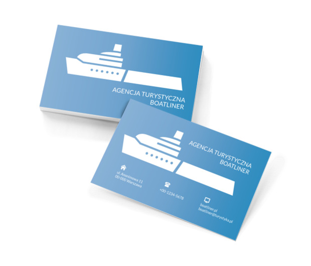 Biały prom, Turystyka, Agencja turystyczna - Wizytówki Netprint szablony online