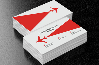 Czerwony samolot, Turystyka, Agencja turystyczna - Wizytówki Netprint