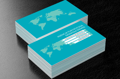 Niebieska mapa świata, Turystyka, Agencja turystyczna - Wizytówki Netprint