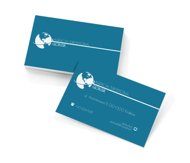 Biały glob, Turystyka, Agencja turystyczna - Wizytówki Netprint szablony online