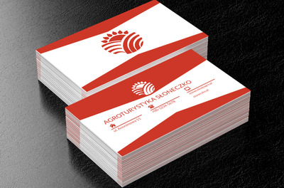 Czerwone słońce na białym tle, Turystyka, Agroturystyka - Wizytówki Netprint