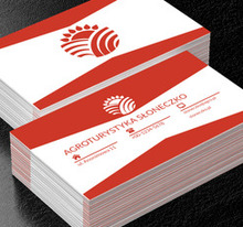 Czerwone słońce na białym tle, Turystyka, Agroturystyka - Wizytówki Netprint