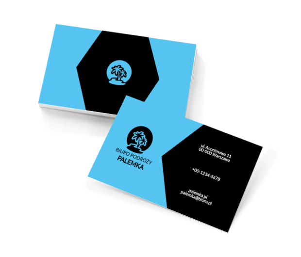 Błękitne palmy, Turystyka, Biuro podróży - Wizytówki Netprint szablony online