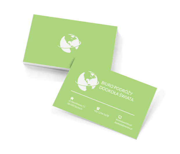 Biała kula ziemska, Turystyka, Biuro podróży - Wizytówki Netprint szablony online