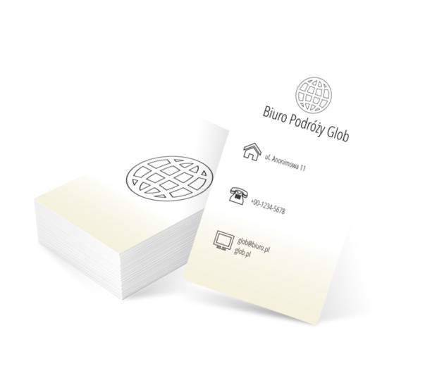 Czarny glob na jasnym tle, Turystyka, Biuro podróży - Wizytówki Netprint szablony online