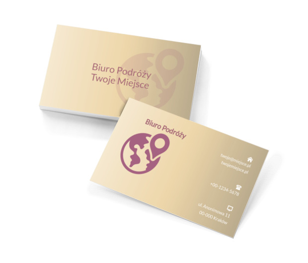 Fioletowy glob, Turystyka, Biuro podróży - Wizytówki Netprint szablony online