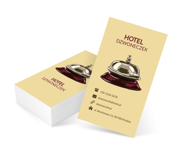 Dzwonek hotelowy, Turystyka, Hotel, Motel, Pensjonat  - Wizytówki Netprint szablony online