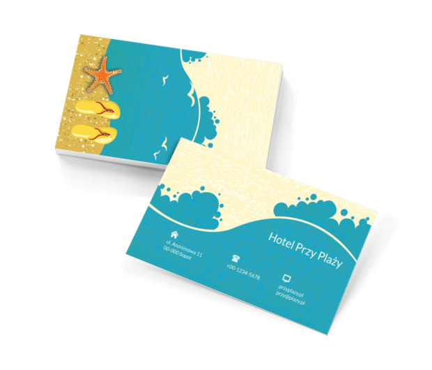 Nadmorska plaża, Turystyka, Hotel, Motel, Pensjonat  - Wizytówki Netprint szablony online