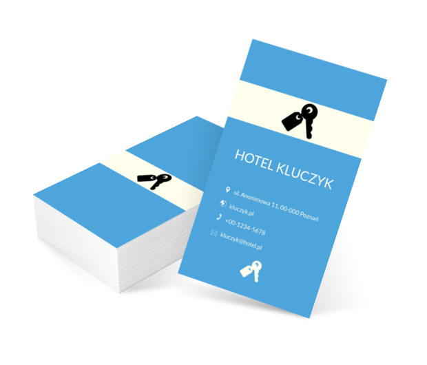 Czarny klucz do pokoju, Turystyka, Hotel, Motel, Pensjonat  - Wizytówki Netprint szablony online