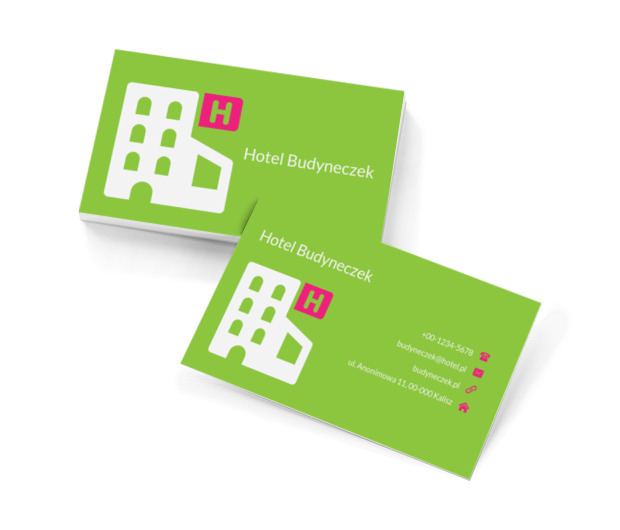 Biały duży budynek, Turystyka, Hotel, Motel, Pensjonat  - Wizytówki Netprint szablony online