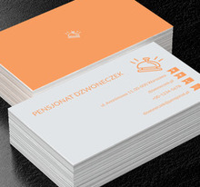 Dzwonek na pomarańczowym tle, Turystyka, Hotel, Motel, Pensjonat  - Wizytówki Netprint