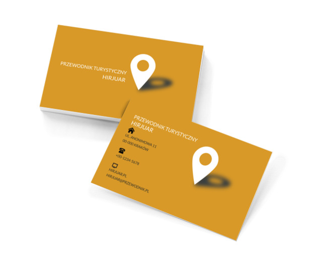 Biały znak lokalizacji, Turystyka, Przewodnik turystyczny - Wizytówki Netprint szablony online