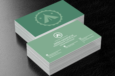 Namiot górski na zielonym tle, Turystyka, Przewodnik turystyczny - Wizytówki Netprint