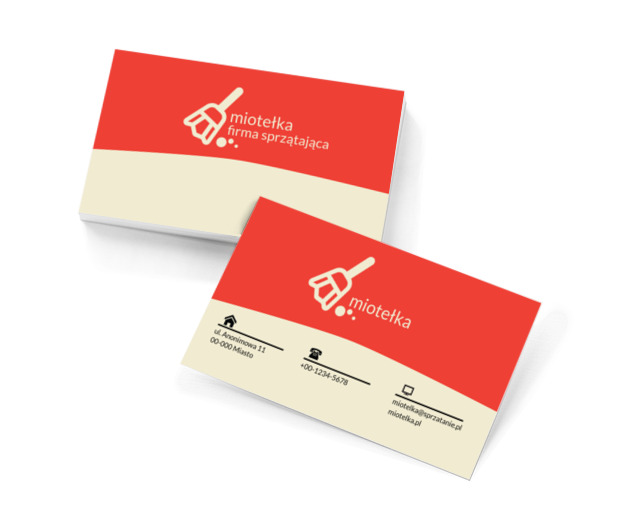 Mała miotełka, Usługi domowe, Firma sprzątająca - Wizytówki Netprint szablony online