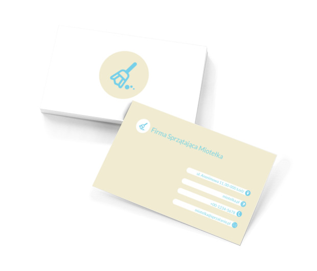 Niebieska miotełka, Usługi domowe, Firma sprzątająca - Wizytówki Netprint szablony online