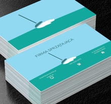 Niebiesko zielony mop, Usługi domowe, Firma sprzątająca - Wizytówki Netprint