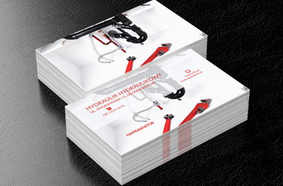 Ciemne rury pod zlewem, Usługi domowe, Hydraulik - Wizytówki Netprint