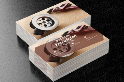 Srebrny syfon, Usługi domowe, Hydraulik - Wizytówki Netprint