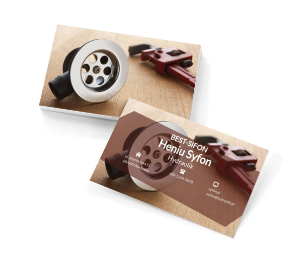 Srebrny syfon, Usługi domowe, Hydraulik - Wizytówki Netprint szablony online