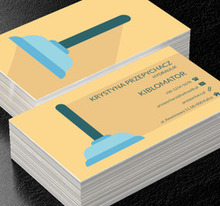 Niebieski przepychacz do rur, Usługi domowe, Hydraulik - Wizytówki Netprint