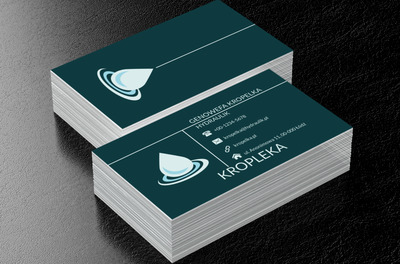 Niebieska kropelka, Usługi domowe, Hydraulik - Wizytówki Netprint