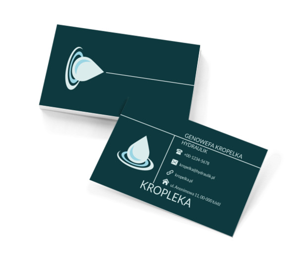 Niebieska kropelka, Usługi domowe, Hydraulik - Wizytówki Netprint szablony online