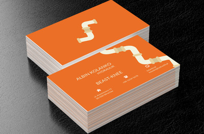 Połączone rury, Usługi domowe, Hydraulik - Wizytówki Netprint