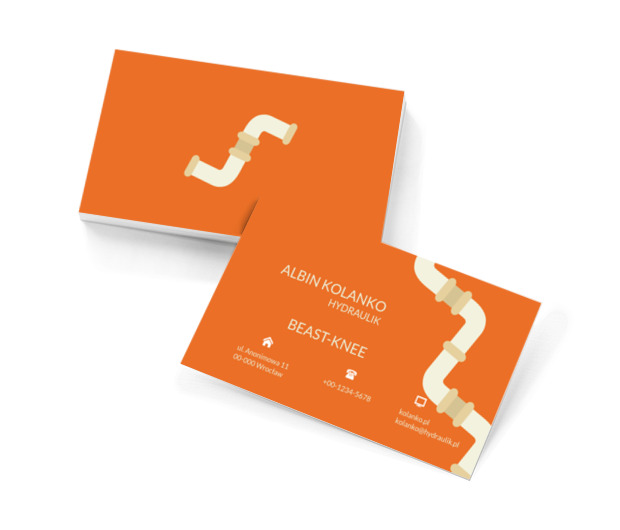 Połączone rury, Usługi domowe, Hydraulik - Wizytówki Netprint szablony online