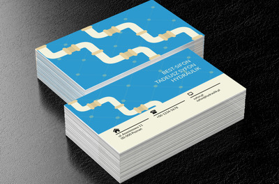 Rury na niebieski tle, Usługi domowe, Hydraulik - Wizytówki Netprint