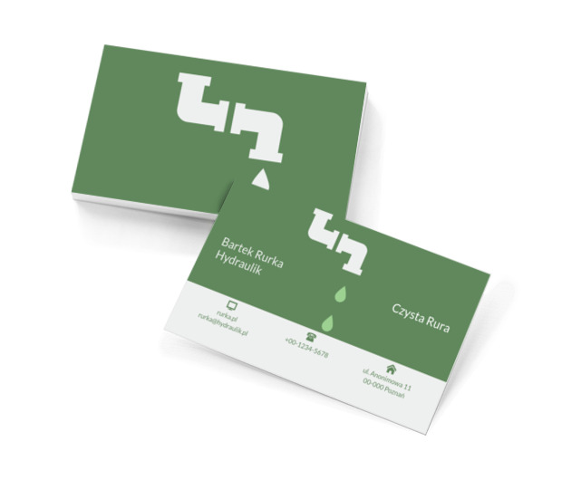 Kapiący biały kran, Usługi domowe, Hydraulik - Wizytówki Netprint szablony online