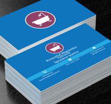 Biała wanna w kole, Usługi domowe, Hydraulik - Wizytówki Netprint