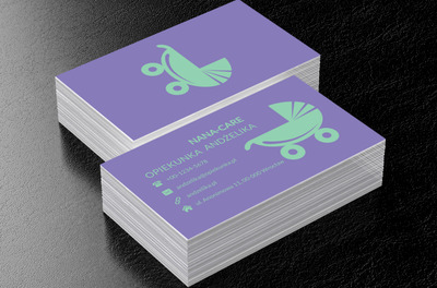 Zielony wózek, Usługi domowe, Opieka nad dziećmi - Wizytówki Netprint