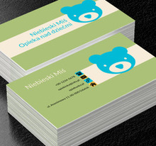 Niebieski miś, Usługi domowe, Opieka nad dziećmi - Wizytówki Netprint