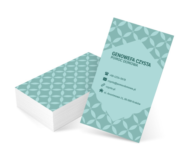 Geometryczny deseń, Usługi domowe, Pomoc domowa - Wizytówki Netprint szablony online