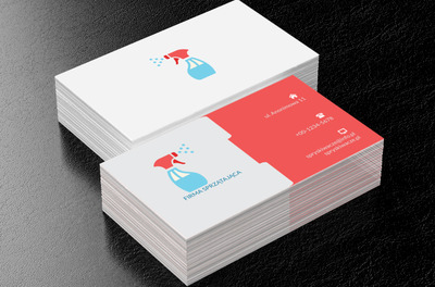 Niebieski atomizer, Usługi domowe, Firma sprzątająca - Wizytówki Netprint